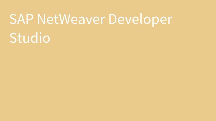 SAP NetWeaver Developer Studio