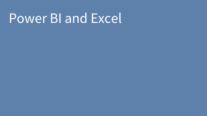 Power BI and Excel