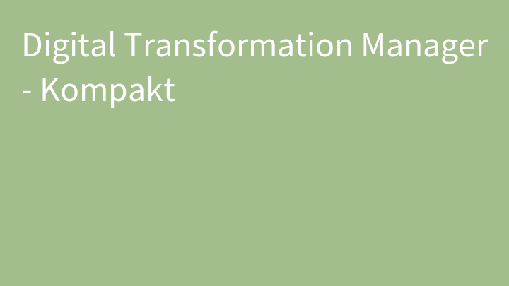 Digital Transformation Manager - Kompakt