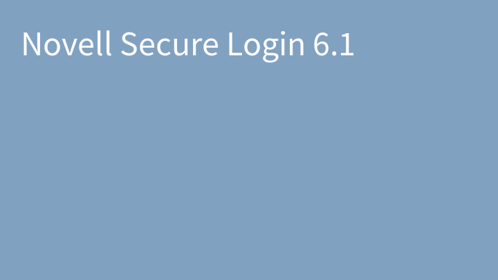 Novell Secure Login 6.1