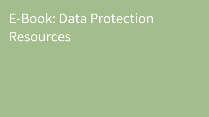 E-Book: Data Protection Resources