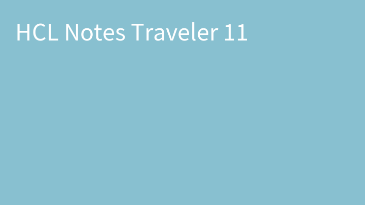HCL Notes Traveler 11