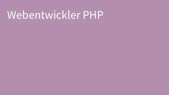 Webentwickler PHP