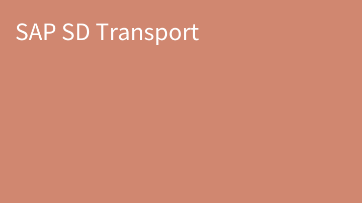 SAP SD Transport