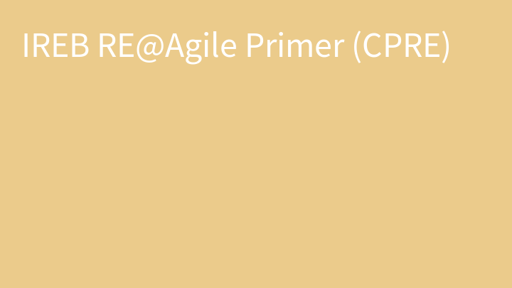 IREB RE@Agile Primer (CPRE)