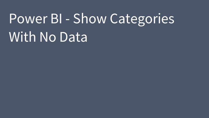 Power BI - Show Categories With No Data