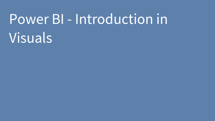 Power BI - Introduction in Visuals