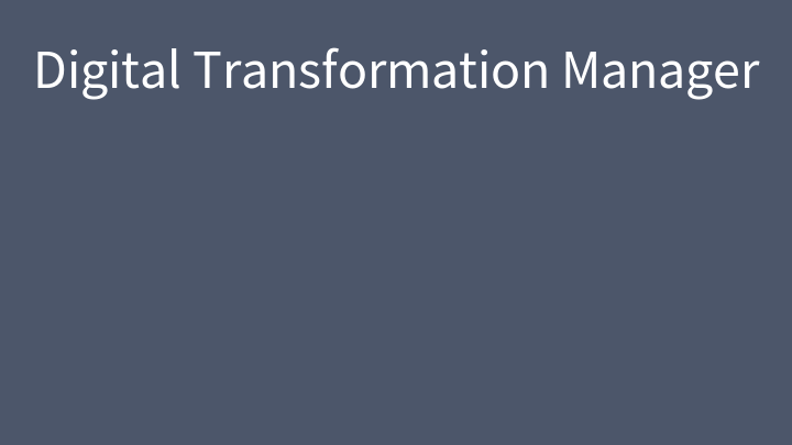 Digital Transformation Manager - Intensiv