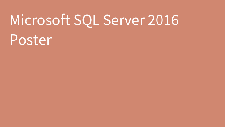 Microsoft SQL Server 2016 Poster
