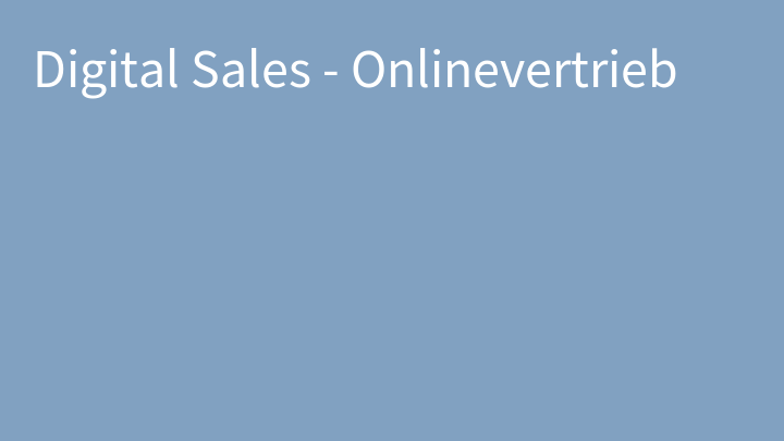 Digital Sales - Onlinevertrieb