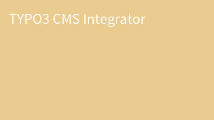 TYPO3 CMS Integrator