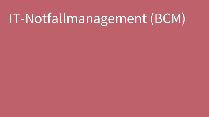 IT-Notfallmanagement (BCM)