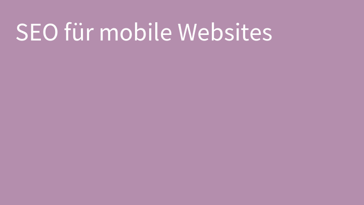 SEO für mobile Websites