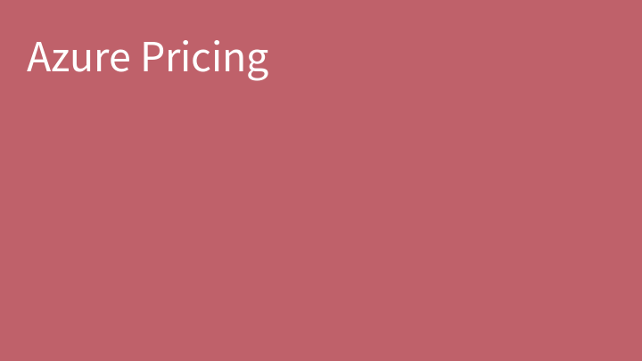 Azure Pricing