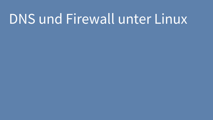 DNS und Firewall unter Linux