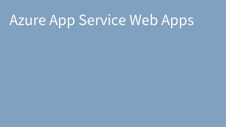 Azure App Service Web Apps