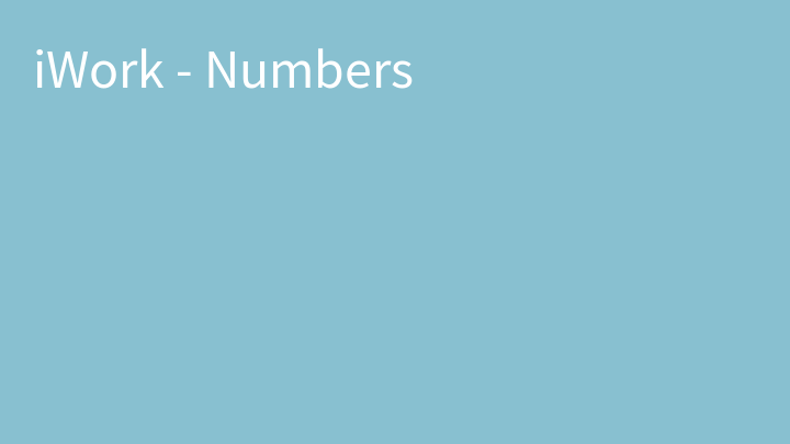 iWork - Numbers