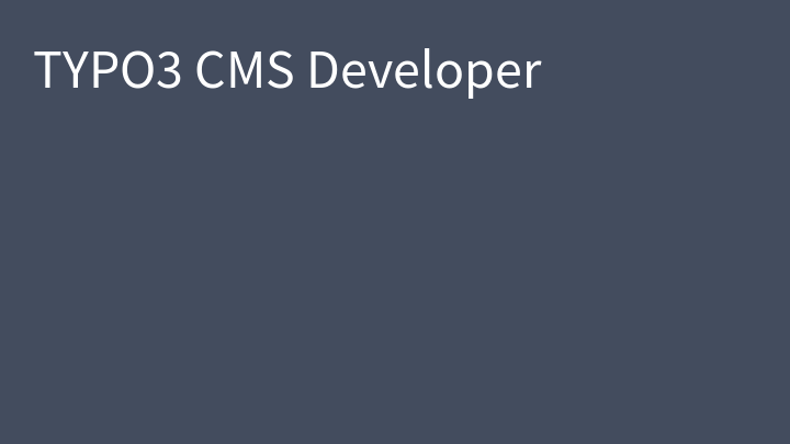 TYPO3 CMS Developer