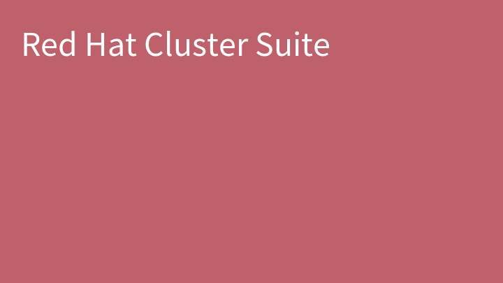 Red Hat Cluster Suite