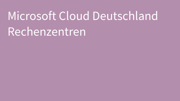Microsoft Cloud Deutschland Rechenzentren