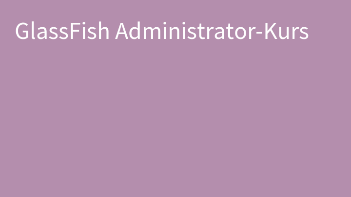 GlassFish Administrator-Kurs