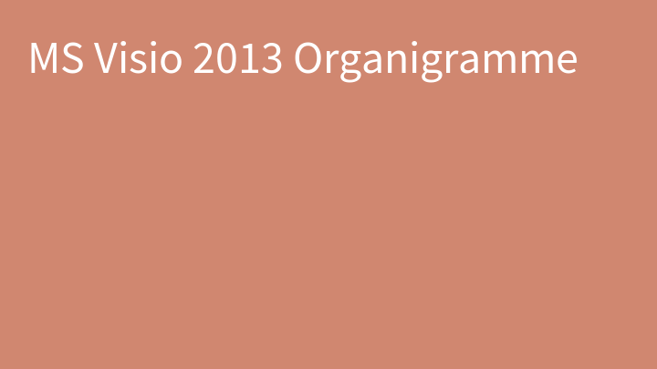 MS Visio 2013 Organigramme
